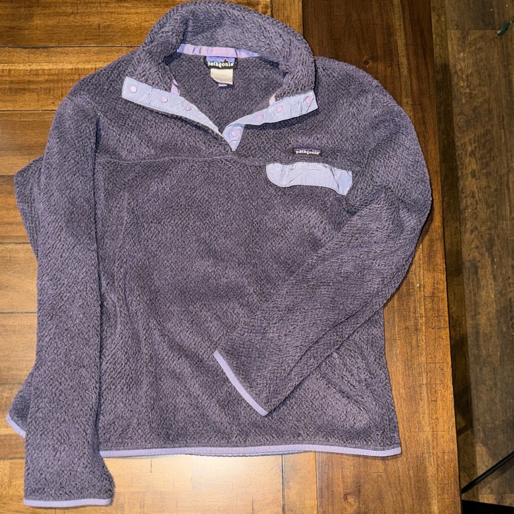 Patagonia Women's Fleece Pullover Sweater Purple Size XL